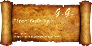 Gipsz György névjegykártya